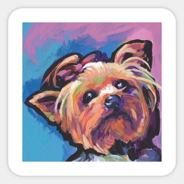 Yorkie Yorkshire Terrier Bright colorful pop dog art Sticker by bentnotbroken11